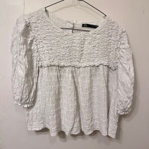 Zara Smocked Baby Doll top